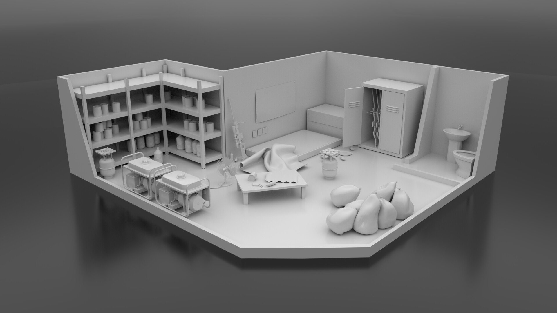 Bunker Base - 3D Interior